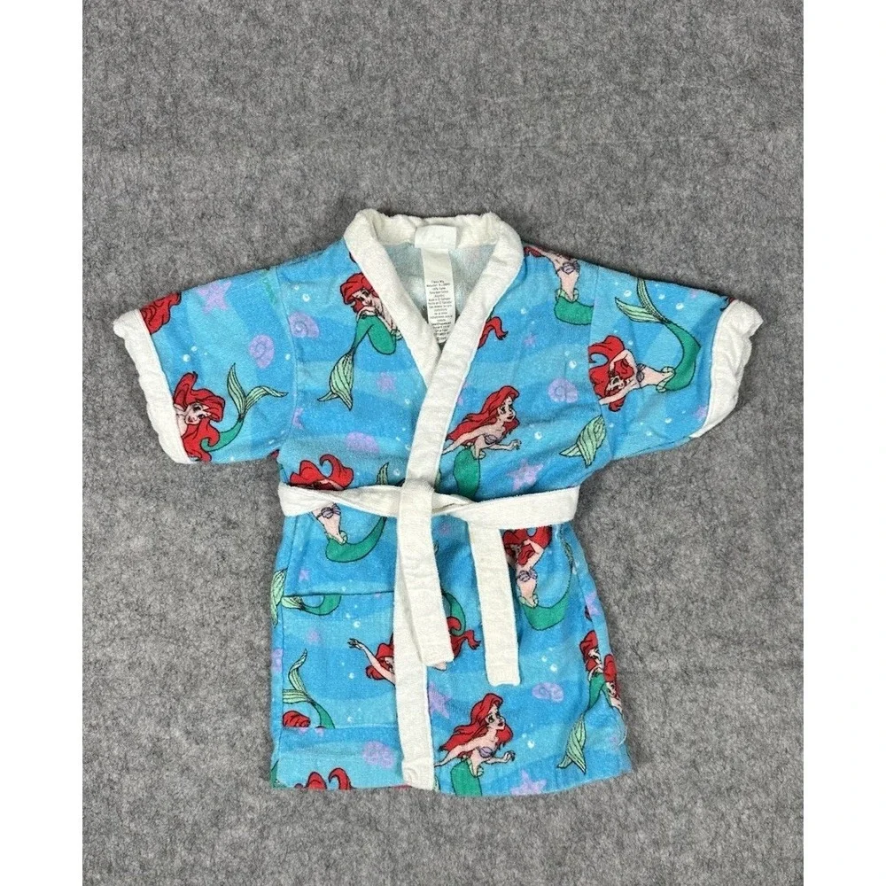 Vintage  Little Mermaid Disney Robe Swim Cover Up Kids Small 4 5